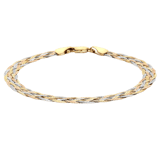 9 Karaat tricolor armband herringbone
