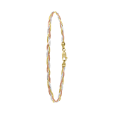 Armband, 375 Gold, dreifarbig, Fischgrätkette