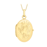 Halskette aus 375 Gold mit Blumenmedaillon