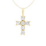9 karaat ketting met hanger kruis met zirkonia voor dames