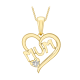 375 Gold Halskette mit Herzanhänger mit Diamant