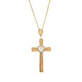 9 karaat ketting met hanger kruis met zirkonia voor dames