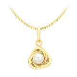 9 Karaat ketting met hanger knoop met parel