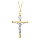 9 Karaat bicolor ketting met hanger kruis