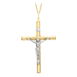9 Karaat bicolor ketting met hanger kruis