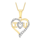 Zweifarbige 375 Gold Halskette mit Herzanhänger mit Zirkonia