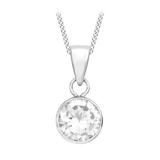 9 karaat ketting met hanger met zirkonia wit voor dames