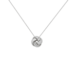 375 Gold Halskette mit Knotenanhänger, weiß