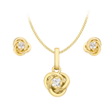 375 Gold Schmuckset Knoten mit Zirkonia