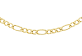 Halskette, Figaro, aus 375 Gold mit Diamantschliff