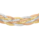 9 karaat tricolor ketting herringbone voor dames