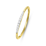 14 Karaat geelgouden ring met 11 diamanten 0,06ct