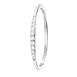 14 Karaat witgouden ring met 11 diamanten (0,06ct)