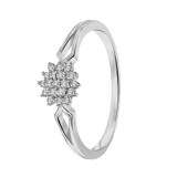 14 karaat witgouden ring entourage 19 diamanten 0,12ct