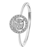 14 karaat witgouden ring entourage 27 diamanten 0,13ct