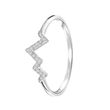 14 karaat witgouden ring hartslag diamant 0.04ct