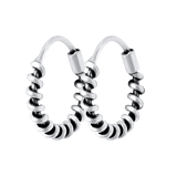 Ohrringe aus 925 Silber, gedreht, Bali, 12 mm