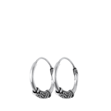Ohrringe aus 925 Silber, Bali, 12 mm