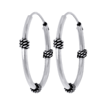 Ohrringe aus 925 Silber, Bali, 20 mm