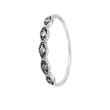 Zilveren ring Bali met kristal