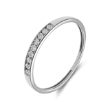 14 Karaat witgouden ring met 9 diamanten 0,02ct