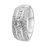 Ring, 925 Silber, breit, mit Zirkonia
