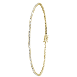 14 Karaat geelgouden tennisarmband met diamant 0,42ct