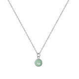 Zilveren ketting&hanger rond amazonite Bali
