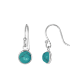 Zilveren oorbellen rond turquoise Bali