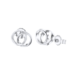Zilveren oorbellen rhodiumplated 2 cirkels