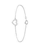 Armband, 925 Silber, Herz mit Zirkonia