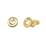 14 karaat geelgouden oorknoppen zirkonia rond 6mm voor dames