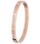 Guess stainless steel roséplated bangle met kristal voor dames