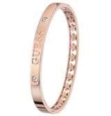 Guess stainless steel roséplated bangle met kristal voor dames