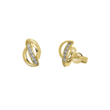 585 Gelbgold-Ohrringe „doppelt“ mit Zirkonia