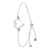 Silberfarbenes Byoux-Armband mit Herzchen