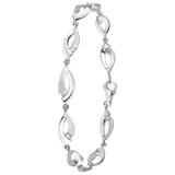 Silberarmband, matt/glänzend, mit Zirkonia