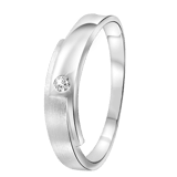 Ring, 925 Silber, matt/glänzend, mit Zirkonia