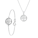 Silberset Lebensbaum mit Zirkonia