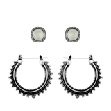 Versilbertes Set Byoux Ohrringe