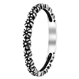 Zilveren ring bloemen Bali