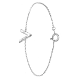 Silberarmband mit V, rhodiniert