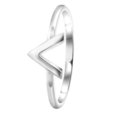 Zilveren ring V rhodiumplated