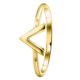Zilveren ring V goldplated