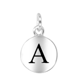 Zilveren hanger alfabet rhodiumplated