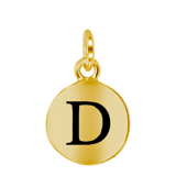 Zilveren goldplated letterhanger voor dames