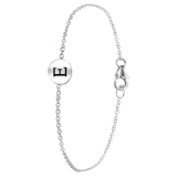 Rhodiniertes Silberarmband Alphabet