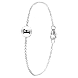 Zilveren armband alfabet rhodiumplated
