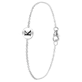 Zilveren armband alfabet rhodiumplated