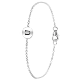 Rhodiniertes Silberarmband Alphabet